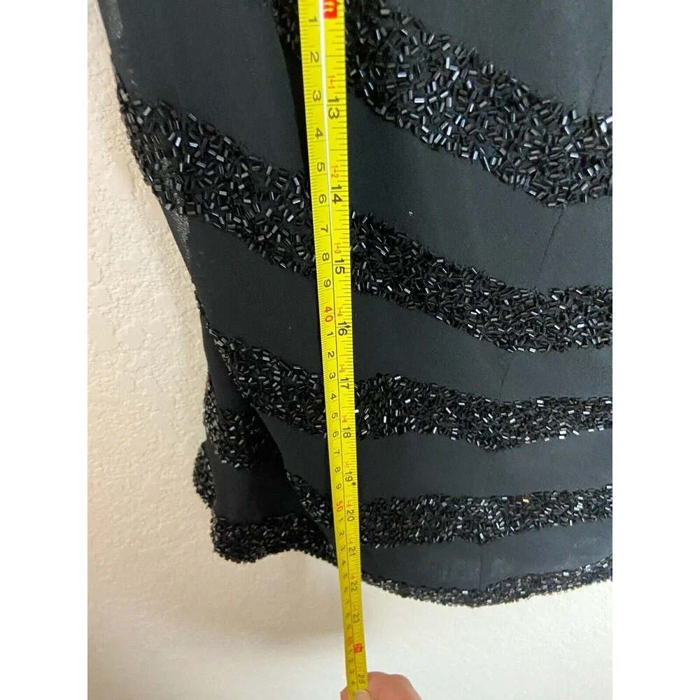 JKara New York Womens Top Black Size S Short Sleeve Beaded Pullover Blouse
